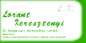 lorant keresztenyi business card